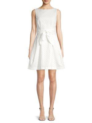 Vince Camuto Eyelet Cotton Fit-&-flare Dress