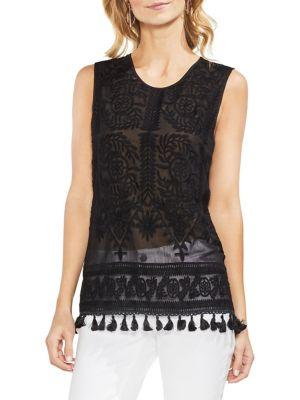 Vince Camuto Topic Heat Aztec Tasseled Blouse