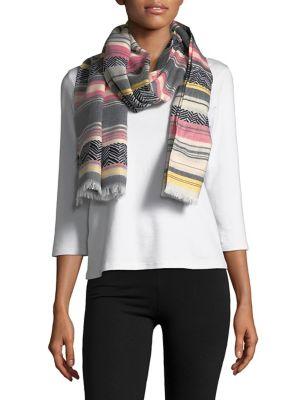 Calvin Klein Fringe-hem Striped Scarf