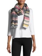 Calvin Klein Fringe-hem Striped Scarf