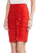 Vince Camuto Ruffle-front Bodycon Skirt