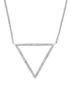 Effy Geo Diamond And 14k White Triangle Pendant Necklace