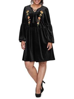 Junarose Plus Rosalia Long-sleeve Shift Dress