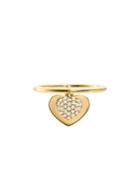 Michael Kors Kors Love 14k Goldplated & Crystal Heart Charm Band Ring