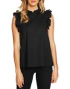 Cece Ruffle-shoulder Collared Blouse