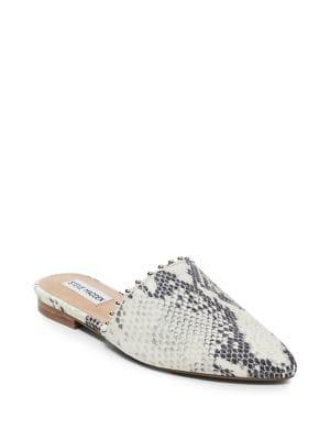 Steve Madden Trace-b Snake Print Leather Mules