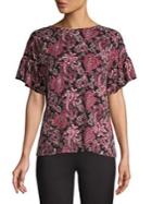 Michael Michael Kors Petite Sweetheart Paisley Flutter Top