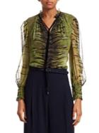 Elie Tahari Zeina Printed Chiffon Blouse