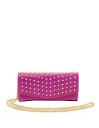 B Brian Atwood Blake Studded Leather Clutch