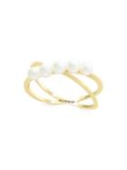 Effy 3mm White Pearl And 14k Yellow Gold Ring