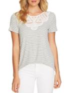 Cece Short-sleeve Stripe Ribbed Top