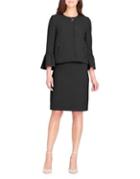 Tahari Arthur S. Levine Trumpet Sleeve Skirt Suit
