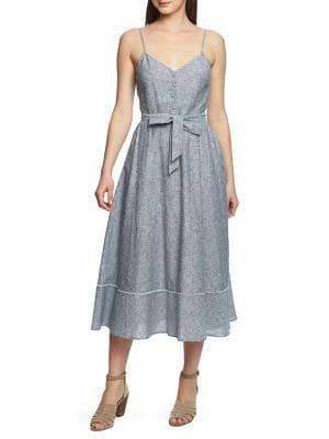 1.state Tied Spaghetti-strap Flare Dress