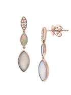 Effy 14k Rose Gold, Pearl & Diamond Drop Earrings