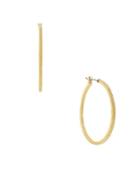 Cole Haan Goldtone Brass Basket Weave Hoop Earrings