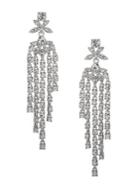 Givenchy Silvertone And Crystal Fringe Drop Earrings