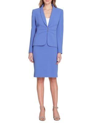 Tahari Arthur S. Levine Petite Pintucked Jacket And Skirt Suit