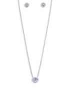 Swarovski Two-piece Angelic Square Chain Pendant Necklace And Earrings Set