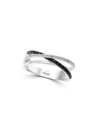 Effy 14k White Gold, White & Black Diamond Wrap Ring