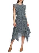 1.state Printed Ruffle Asymmetrical Dress