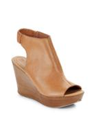 Kenneth Cole Reaction Sole Chic Leather Slingback Wedge Sandals