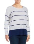 Lord & Taylor Plus Striped Cashmere Sweater