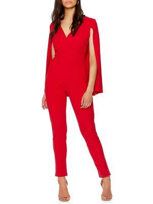 Quiz V-neck Cape Jumpsuit