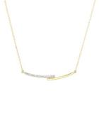 Adina Reyter Crossover 14k Yellow Gold & Pave Diamonds Curved Pendant Necklace
