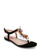 Betsey Johnson Rosita Embellished Flat Sandals