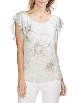 Vince Camuto Etheral Dawn Flutter Sleeve Blouse