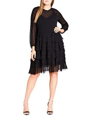 City Chic Plus Love Tiered Ruffle Dress