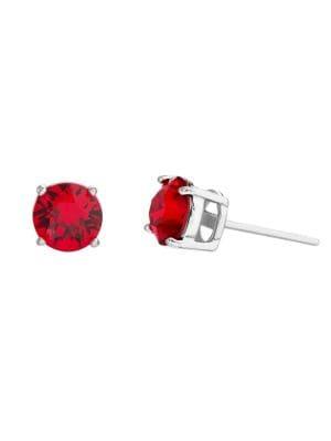 Lord & Taylor 925 Sterling Silver & Light Siam Swarovski Crystal Stud Earrings