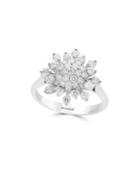 Effy Pave Classica Diamond And 14k White Gold Ring, 0.95 Tcw
