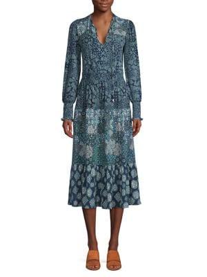 Michael Michael Kors Mixed-print Midi Dress