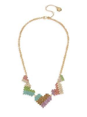 Bcbgeneration Heartbreaker Pastel Multi-stone Heart Bib Necklace