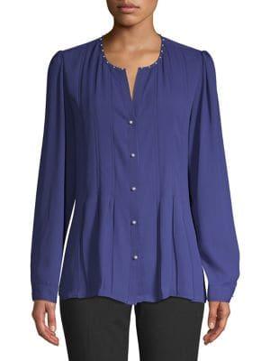 Karl Lagerfeld Paris Flare Hem Blouse