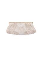 Nina Kinsey Pleated Floral Frame Clutch