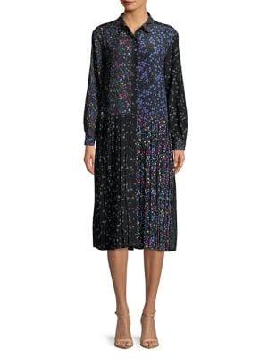 French Connection Aubine Pleated Midi Dress