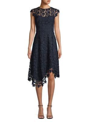 Eliza J Lace Asymmetric Fit-&-flare Dress