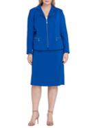Tahari Arthur S. Levine Floral Notch Collar Jacket And Skirt Suit