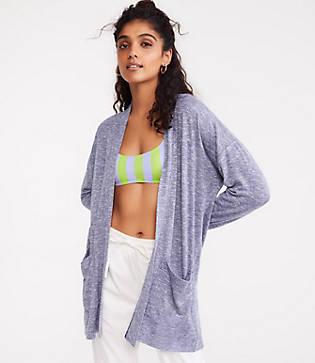 Lou & Grey Brushmarl Pocket Open Cardigan