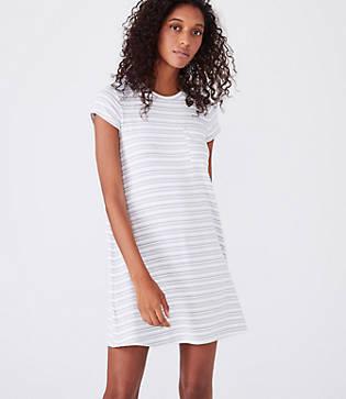 Lou & Grey Striped Signaturesoft Pocket Tee Dress