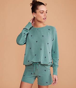 Lou & Grey Sundry Palm Tree Raglan Pullover