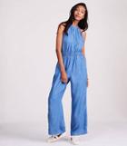 Lou & Grey Chambray Halter Jumpsuit