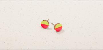 Lou & Grey We See Stars Colorblock Circle Leather Stud Earrings