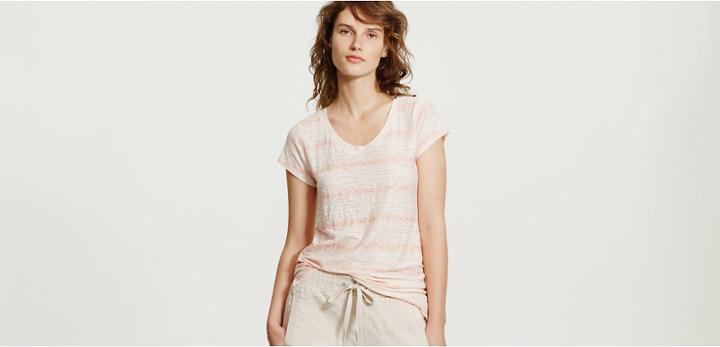 Lou & Grey Striped Scoop Neck Linen Tee