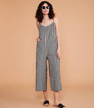 Lou & Grey Ali Golden Gingham V-neck Jumper