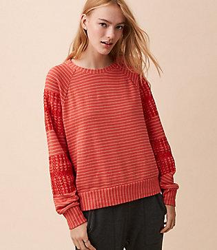 Lou & Grey Stitchy Striped Sweatshirt