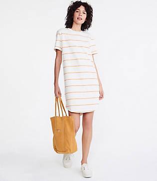 Lou & Grey Striped Cozy Jersey Tee Dress
