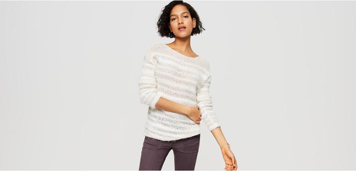 Lou & Grey Fuzzstripe Sweater